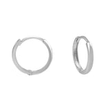 10k Solid Gold Huggie Hoops - White Gold / 12mm - Sold Individually - Earrings - Ofina