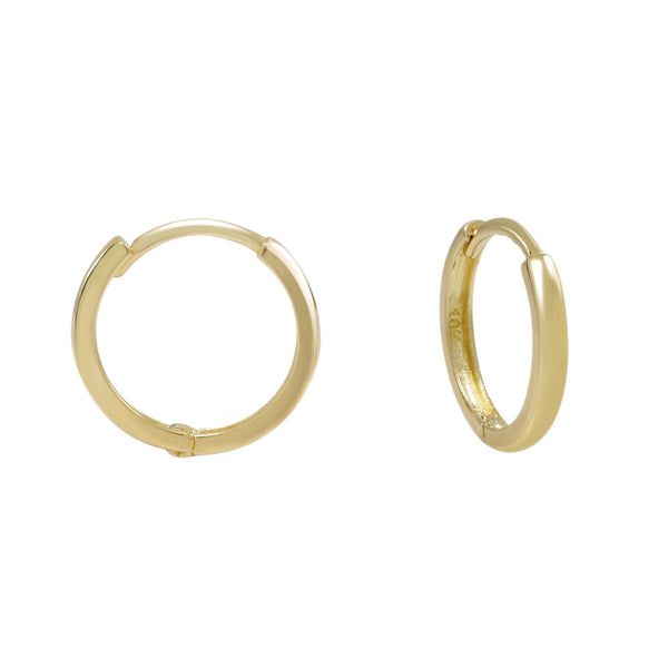 10k Solid Gold Huggie Hoops - Yellow Gold / 12mm - Sold Individually - Earrings - Ofina