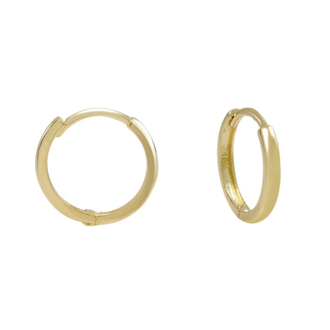 10k Solid Gold Huggie Hoops - Earrings - Yellow Gold - Yellow Gold / 12mm - Sold Individually - Azil Boutique