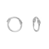 10k Solid Gold Thin Huggies - 6mm - Sold Individually / White Gold - Earrings - Ofina