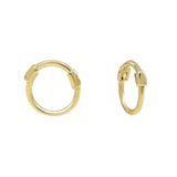 10k Solid Gold Thin Huggies - 6mm - Sold Individually / Yellow Gold - Earrings - Ofina