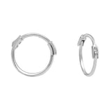 10k Solid Gold Thin Huggies - 11mm - Sold Individually / White Gold - Earrings - Ofina