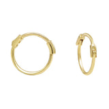 10k Solid Gold Thin Huggies - 11mm - Sold Individually / Yellow Gold - Earrings - Ofina