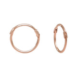 10k Solid Gold Thin Huggies - 13mm - Sold Individually / Rose Gold - Earrings - Ofina