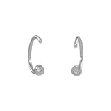 CZ Open Huggies - Silver - Earrings - Ofina