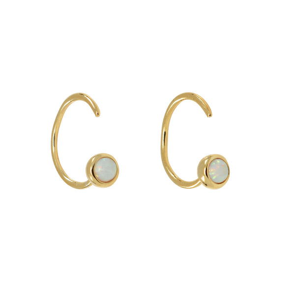 Opal Open Huggies - Gold - Earrings - Ofina