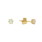 Opal Prong Studs - Gold - Earrings - Ofina