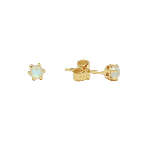 Opal Prong Studs - Gold - Earrings - Ofina