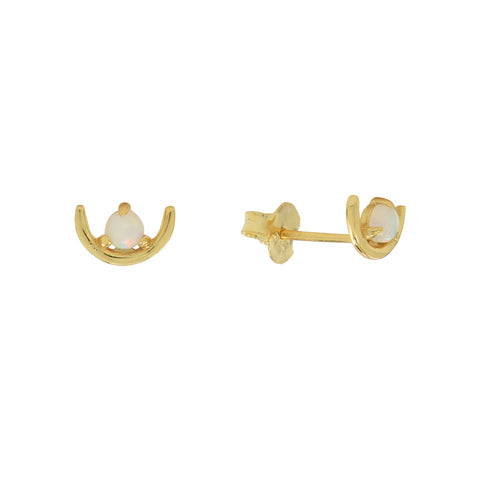 SALE - Opal Arc Studs - Gold - Earrings - Ofina
