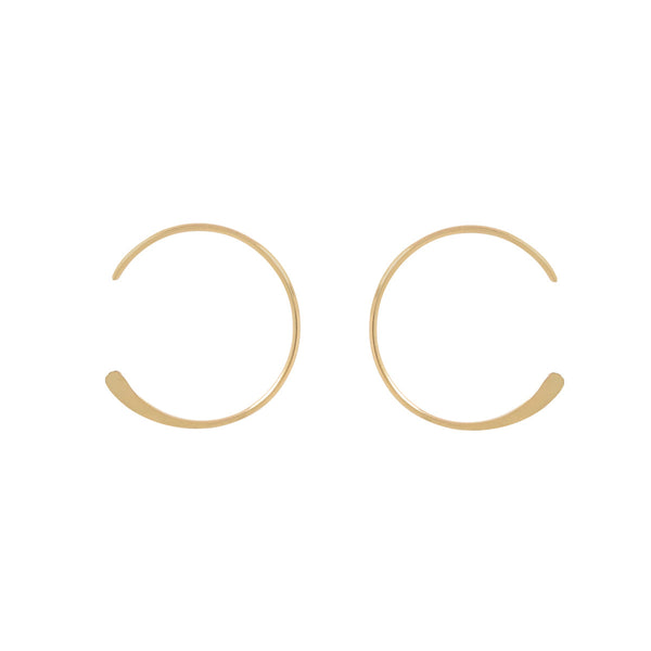 SALE - Endless Hammered End Hoops - Gold / 18mm - Earrings - Ofina