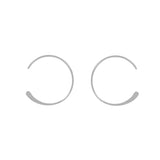 SALE - Endless Hammered End Hoops - Silver / 18mm - Earrings - Ofina