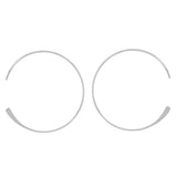 SALE - Endless Hammered End Hoops - Silver / 26mm - Earrings - Ofina