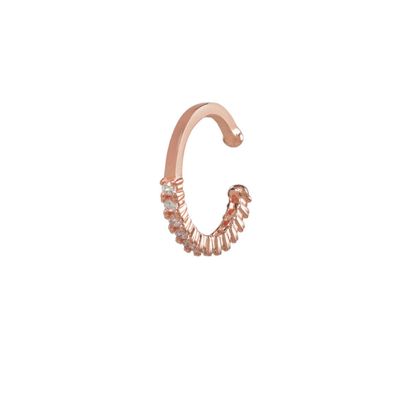CZ Prong Middle Ear Cuff - Rose Gold - Earrings - Ofina