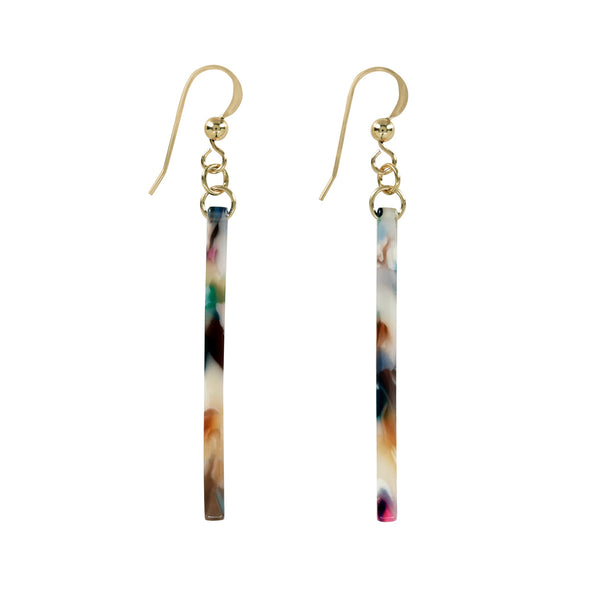 Bar Lucite Earrings (more Colors) - Confetti - Earrings - Ofina
