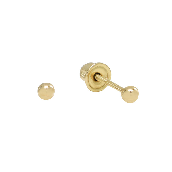 10k Solid Gold Sphere Studs - 2mm / Yellow Gold - Earrings - Ofina