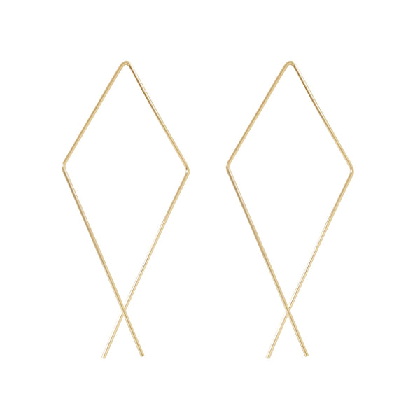 Infinity Diamond Hoops - Large / Gold - Earrings - Ofina