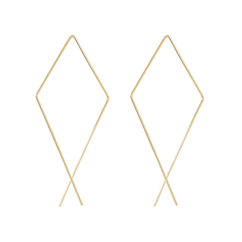 Infinity Diamond Hoops - Large / Gold - Earrings - Ofina