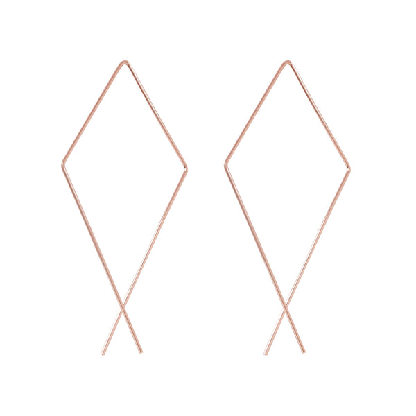 Infinity Diamond Hoops - Large / Rose Gold - Earrings - Ofina