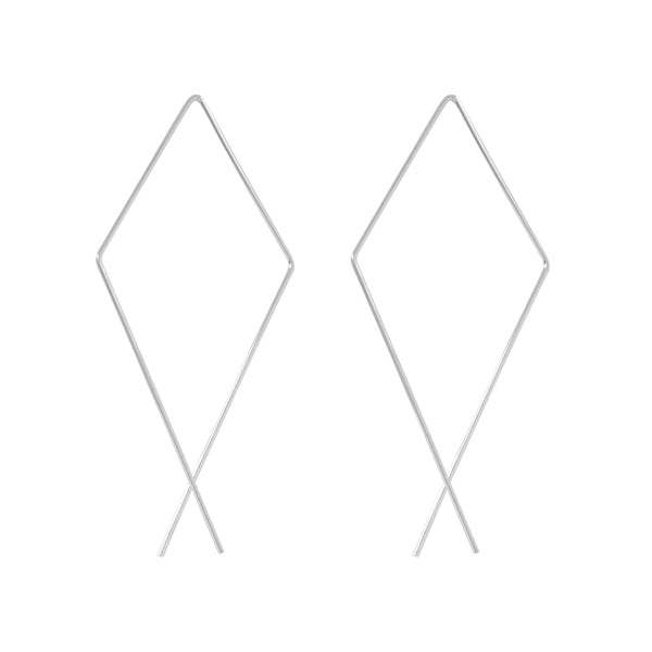 Infinity Diamond Hoops - Large / Silver - Earrings - Ofina