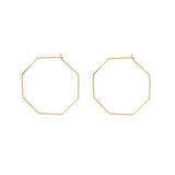 Infinity Octagon Hoops - Small / Gold - Earrings - Ofina