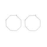 Infinity Octagon Hoops - Small / Silver - Earrings - Ofina