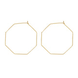 Infinity Octagon Hoops - Large / Gold - Earrings - Ofina