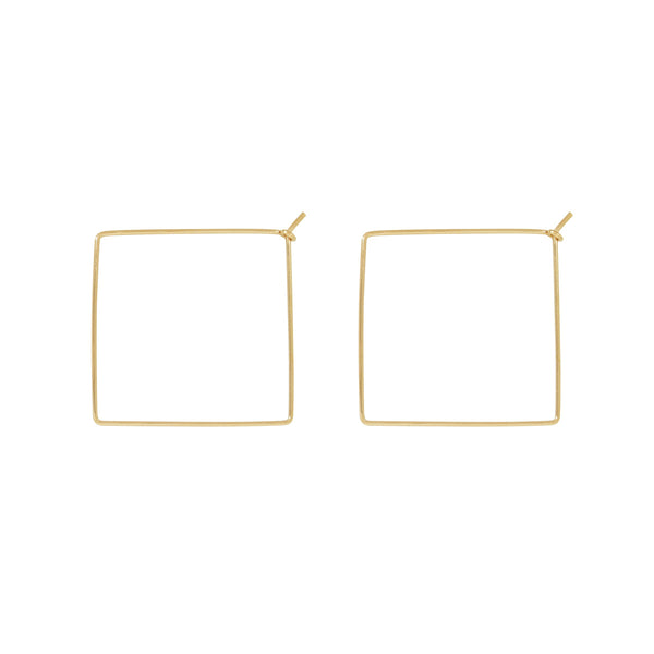 Infinity Square Hoops - Small / Gold - Earrings - Ofina