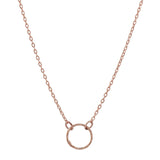 Tiny Diamond Cut Circle Necklace - Choker / Rose Gold - Necklaces - Ofina