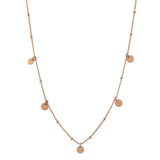 5 Tiny Discs Ball Chain Necklace - Choker / Rose Gold - Necklaces - Ofina