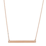 SALE - Long Thin Bar Necklace - Smooth / Rosegold - Necklaces - Ofina