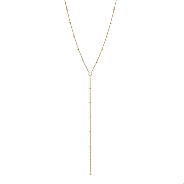SALE - Y-Drop Ball Chain Necklace - Gold / 17" - Necklaces - Ofina