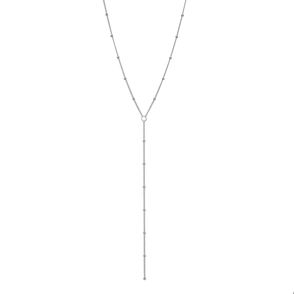 SALE - Y-Drop Ball Chain Necklace - Silver / 17" - Necklaces - Ofina
