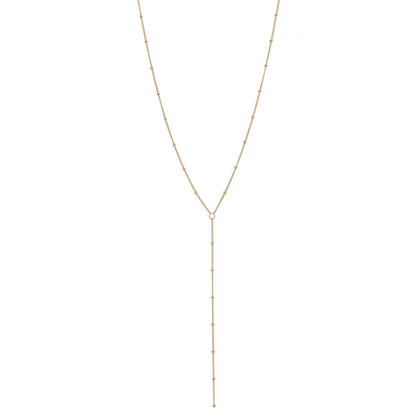 SALE - Y-Drop Ball Chain Necklace - Gold / 19" - Necklaces - Ofina