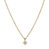 CZ Tiny Rhombus Necklace - Gold - Necklaces - Ofina
