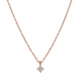 CZ Tiny Rhombus Necklace - Rosegold - Necklaces - Ofina