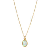 Oval Opal Necklace - Gold - Necklaces - Ofina