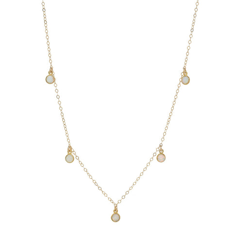 5 Dangle Round Opal Choker -  - Necklaces - Ofina