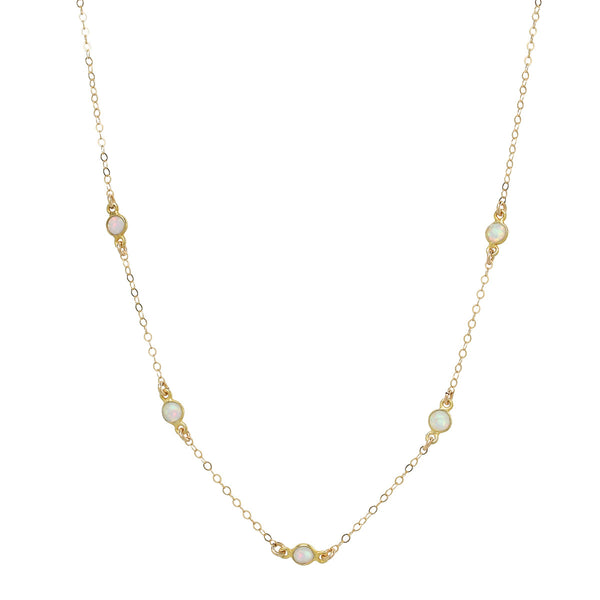 Tiny Circle Opal Choker -  - Necklaces - Ofina
