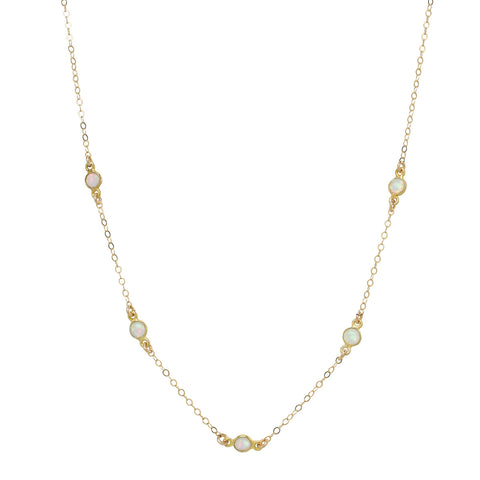 Tiny Circle Opal Choker -  - Necklaces - Ofina