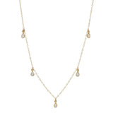 5 Dangle Opal Teardrop Choker - Gold - Necklaces - Ofina