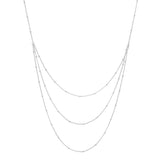 Triple Layer Ball Chain Necklace - Silver / 21" - Necklaces - Ofina