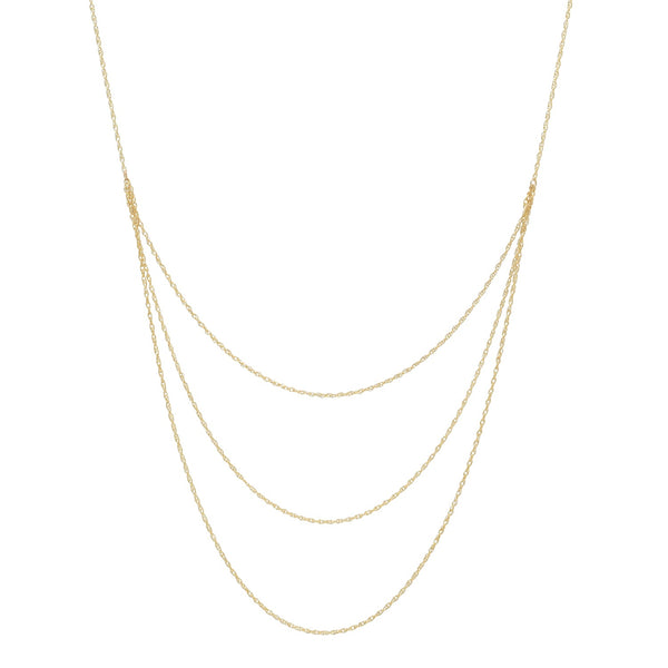 Triple Layer Rope Chain Necklace - Gold / 21" - Necklaces - Ofina