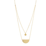 Double Layer Half Circle & Ball Necklace - Gold - Necklaces - Ofina