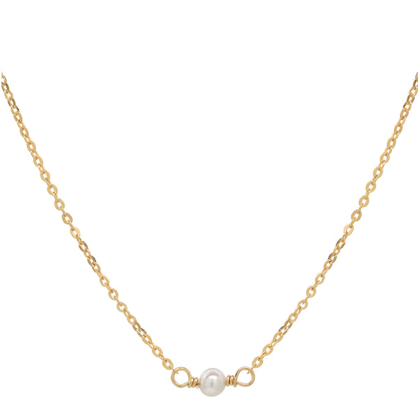 Tiny Pearl Choker - Gold - Necklaces - Ofina