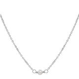 Tiny Pearl Choker - Silver - Necklaces - Ofina