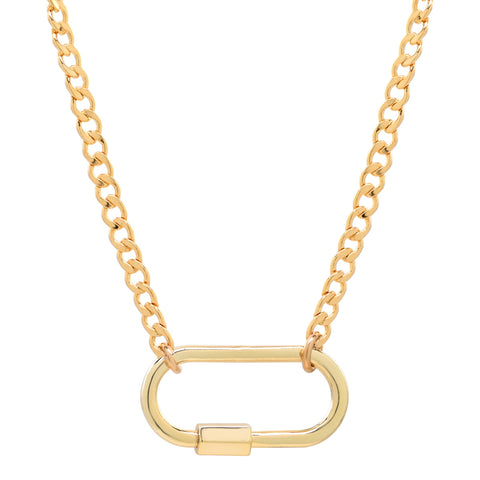 Curb Chain Carabiner Necklace -  - Necklaces - Ofina