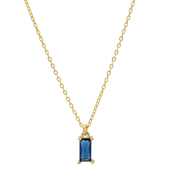Tiny Blue Emerald Necklace -  - Necklaces - Ofina