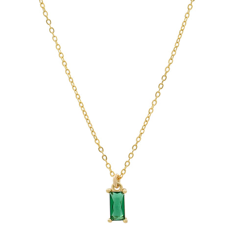 Tiny Green Emerald Necklace -  - Necklaces - Ofina