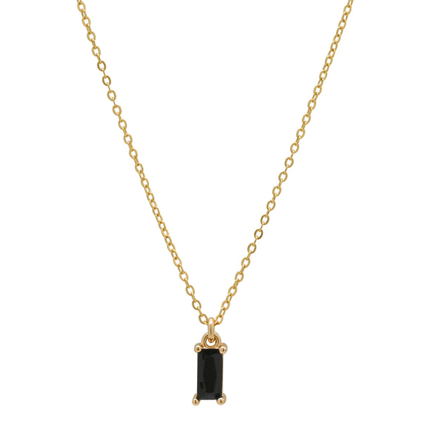 Tiny Black Emerald Necklace -  - Necklaces - Ofina