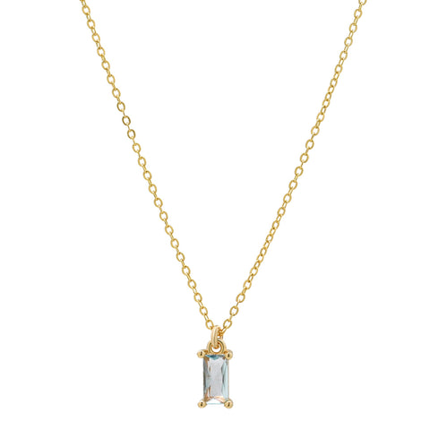 Tiny Light Blue Emerald Necklace -  - Necklaces - Ofina